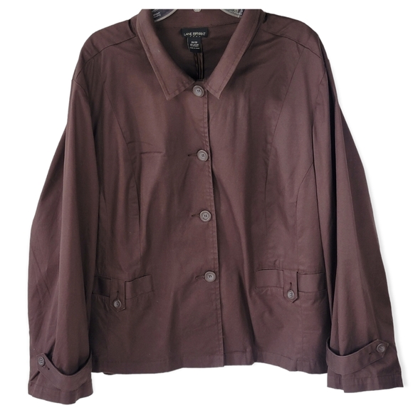 Lane Bryant Chocolate Slacks and Button Down Suitcoat with Pockets, EUC, sz 24 - Picture 2 of 13